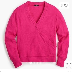 J Crew Faux- Wrap Top In Texture Crepe